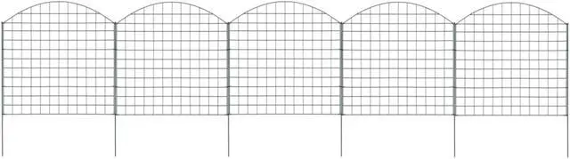 Alt view image 4 of 14 - vidaXL Arched Garden Fence Set Decorative Garden Fence Edging Panel Green