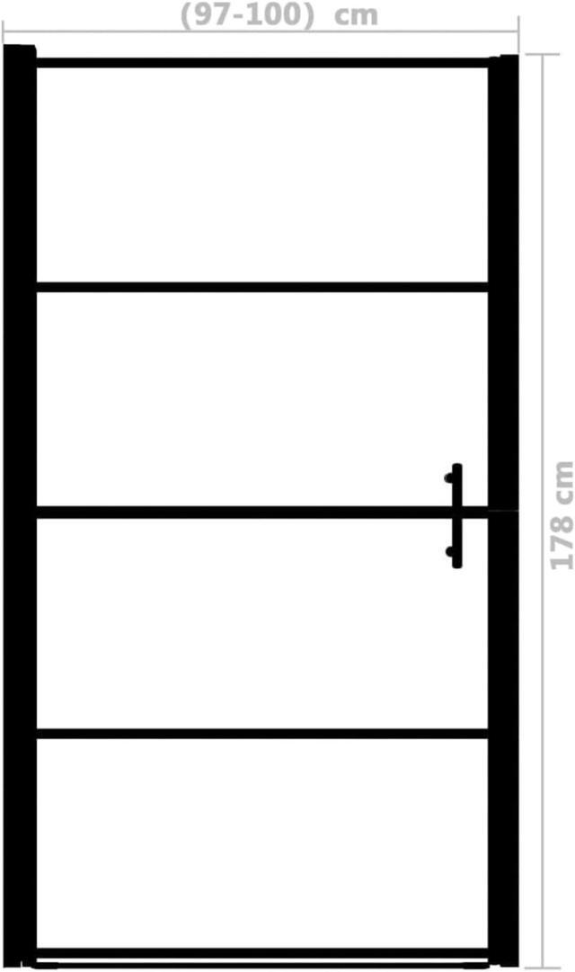 Alt view image 5 of 10 - vidaXL Shower Door Frost Tempered Glass 39.4"x70.1" Black