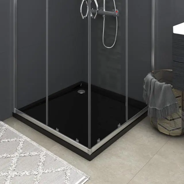Main image of vidaXL Square ABS Shower Base Tray Black 31.5"x31.5"