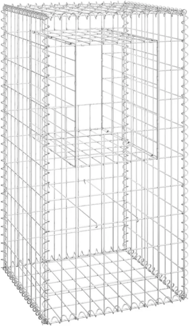 Alt view image 2 of 13 - vidaXL Gabion Basket Post 19.7"x19.7"x39.4" Iron