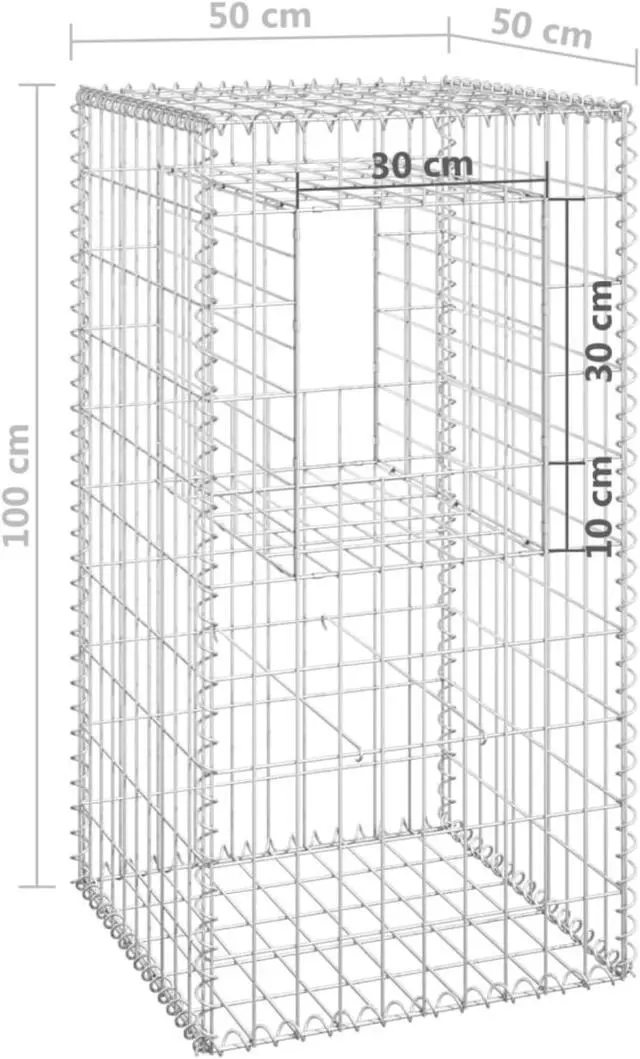 Alt view image 6 of 13 - vidaXL Gabion Basket Post 19.7"x19.7"x39.4" Iron