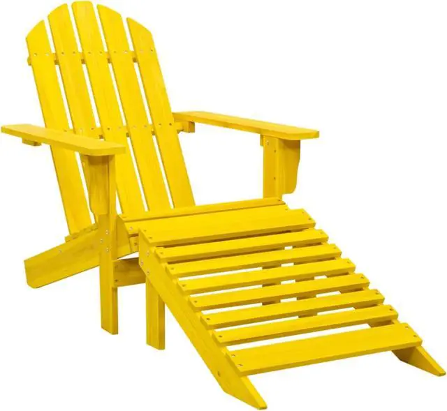 Main image of vidaXL Patio Adirondack Chair with Ottoman Solid Fir Wood Yellow