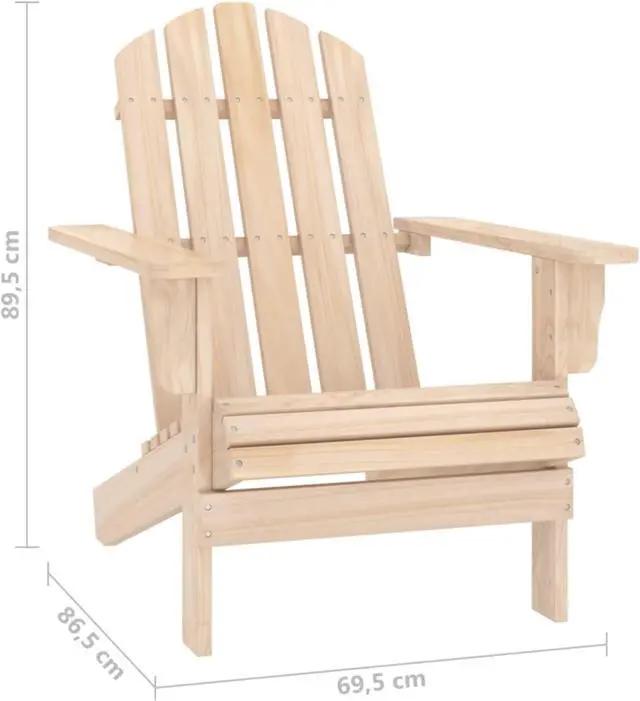Alt view image 6 of 11 - vidaXL Patio Adirondack Chair Solid Fir Wood