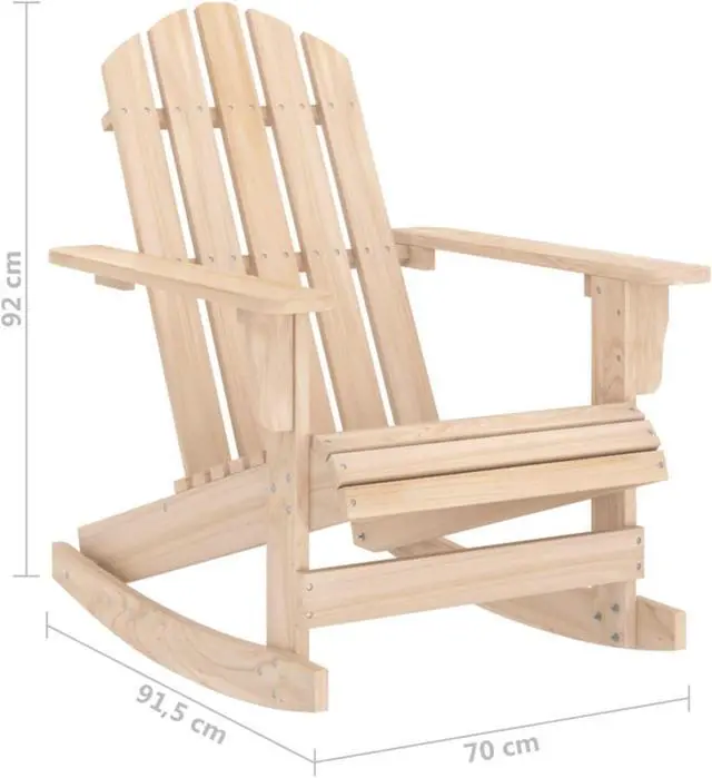 Alt view image 6 of 11 - vidaXL Patio Adirondack Rocking Chair Solid Fir Wood