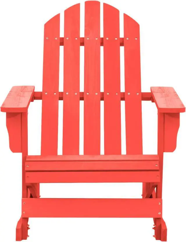 Alt view image 2 of 11 - vidaXL Patio Rocking Adirondack Chair Solid Fir Wood Red