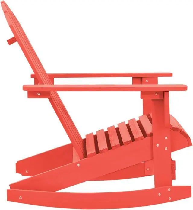Alt view image 3 of 11 - vidaXL Patio Rocking Adirondack Chair Solid Fir Wood Red