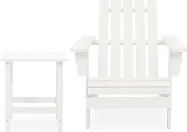 Alt view image 2 of 12 - vidaXL Patio Adirondack Chair with Table Solid Fir Wood White
