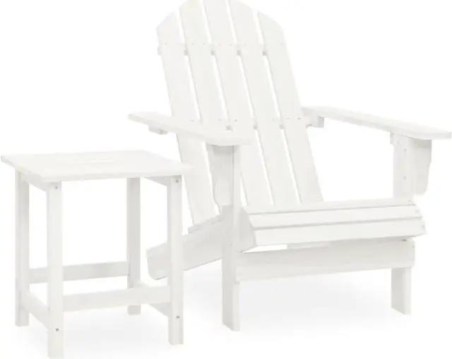 Main image of vidaXL Patio Adirondack Chair with Table Solid Fir Wood White