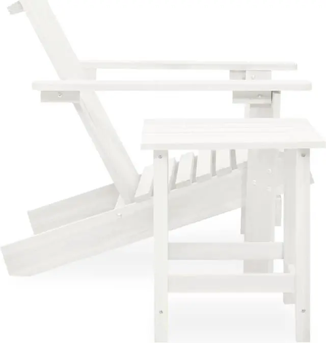 Alt view image 3 of 12 - vidaXL Patio Adirondack Chair with Table Solid Fir Wood White