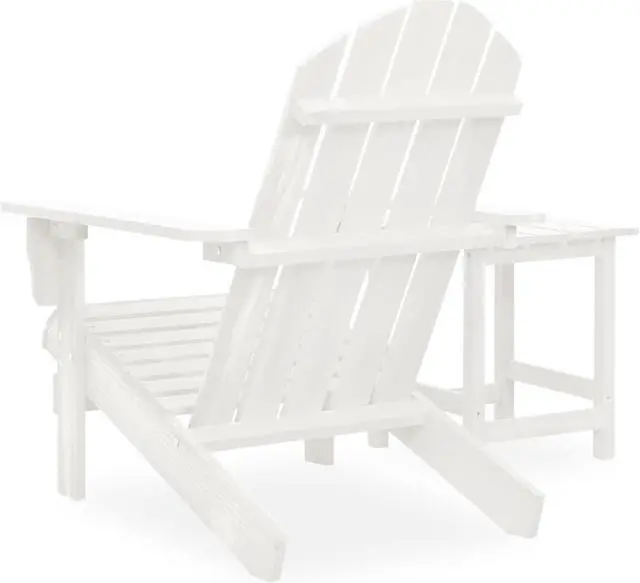 Alt view image 4 of 12 - vidaXL Patio Adirondack Chair with Table Solid Fir Wood White