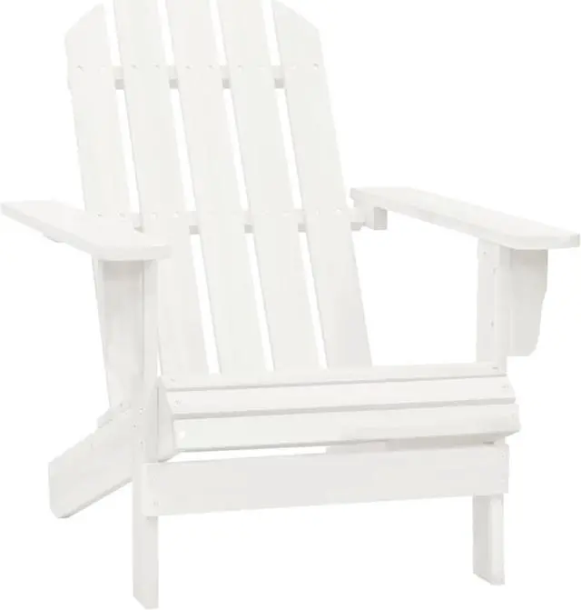 Alt view image 5 of 12 - vidaXL Patio Adirondack Chair with Table Solid Fir Wood White