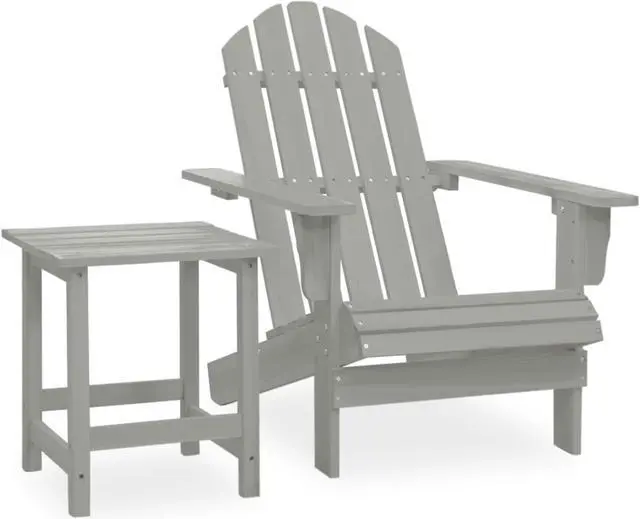 Main image of vidaXL Patio Adirondack Chair with Table Solid Fir Wood Gray