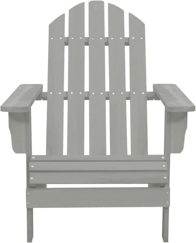 Alt view image 6 of 12 - vidaXL Patio Adirondack Chair with Table Solid Fir Wood Gray