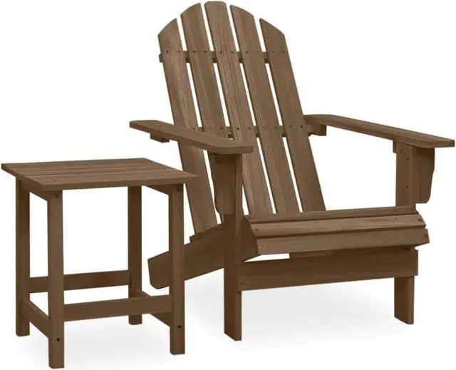 Main image of vidaXL Patio Adirondack Chair with Table Solid Fir Wood Brown