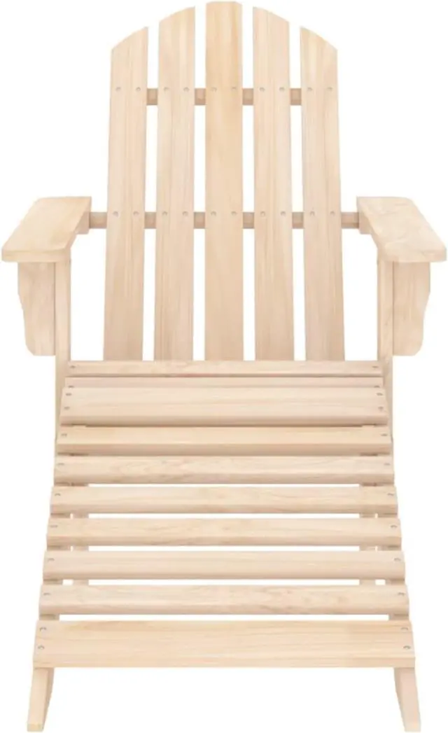 Alt view image 6 of 12 - vidaXL Patio Adirondack Chair with Ottoman and Table Solid Fir Wood