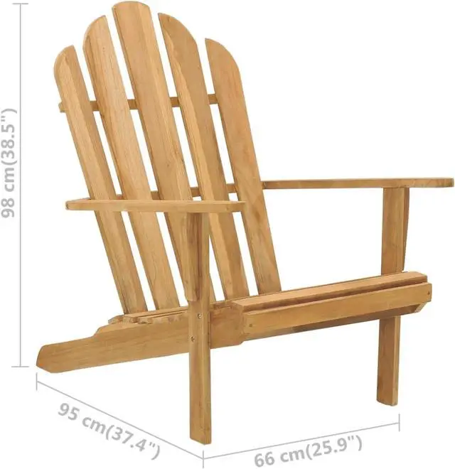 Alt view image 6 of 13 - vidaXL Adirondack Chair Solid Teak Wood
