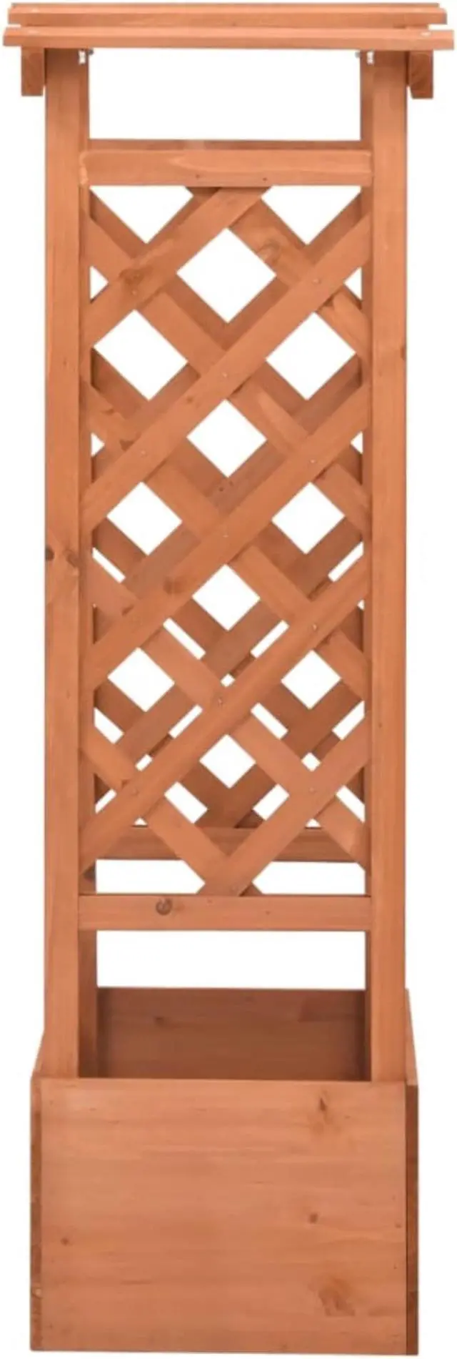 Alt view image 6 of 16 - vidaXL Planter Flower Box with Arch Trellis Raised Bed Planter Solid Firwood