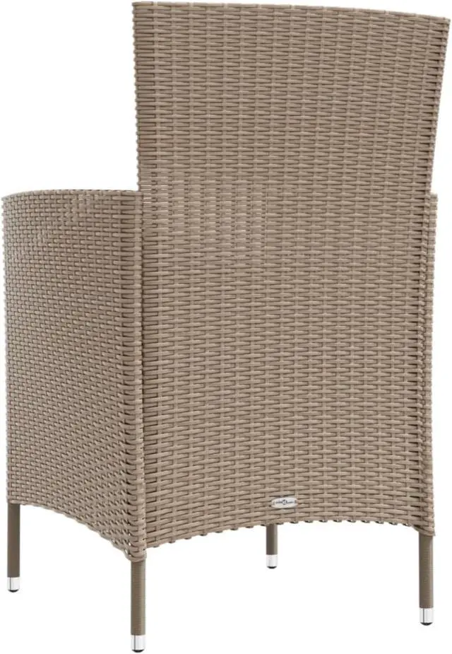 Alt view image 5 of 18 - vidaXL Patio Chairs with Cushions 2 pcs Poly Rattan Beige