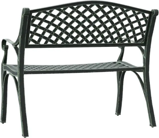Alt view image 5 of 18 - vidaXL Patio Bench 40.2" Cast Aluminum Green