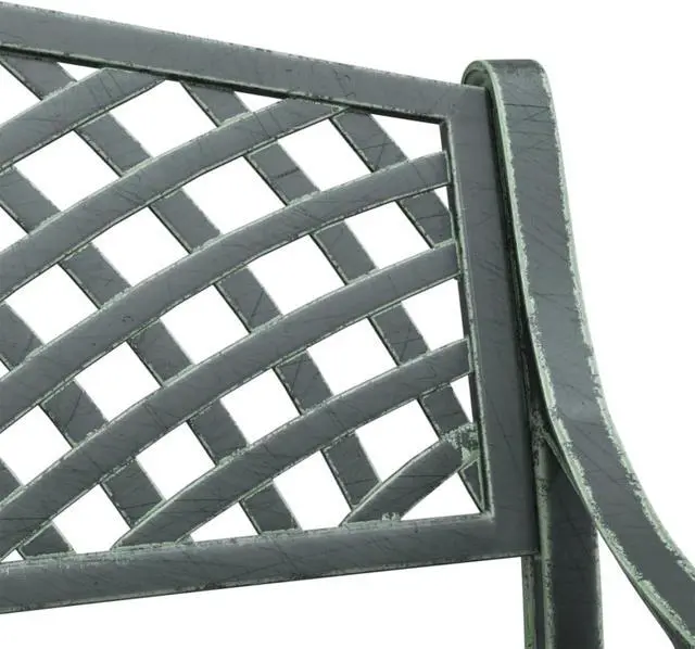 Alt view image 6 of 18 - vidaXL Patio Bench 40.2" Cast Aluminum Green