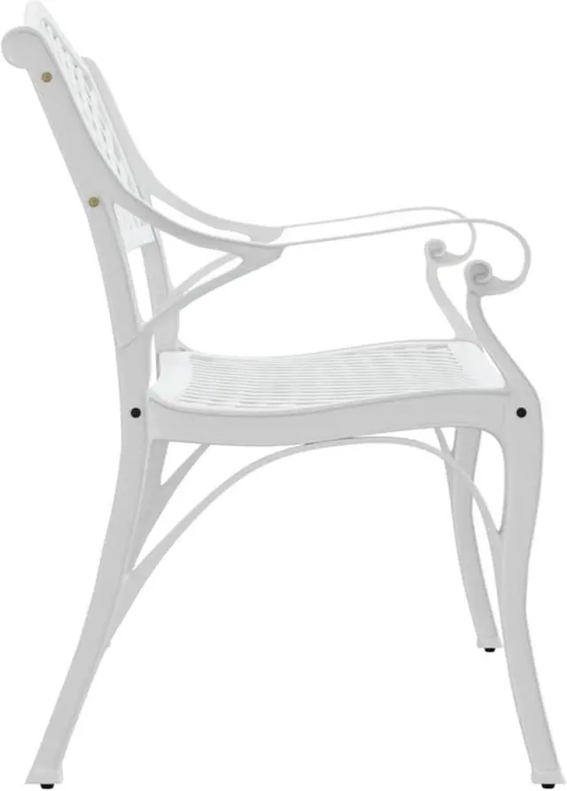 Alt view image 4 of 17 - vidaXL Patio Bench 40.2" Cast Aluminum White