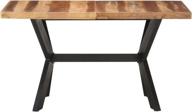 Alt view image 2 of 13 - vidaXL Dining Table 55.1"x27.6"x29.5" Solid Wood with Sheesham Finish