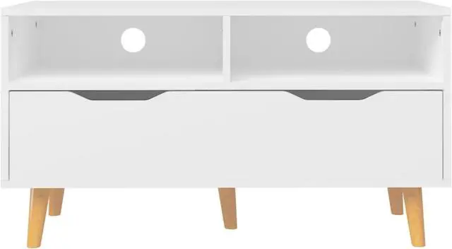 Alt view image 3 of 7 - vidaXL TV Cabinet White 35.4"x15.7"x19.1" Engineered Wood
