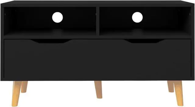 Alt view image 3 of 7 - vidaXL TV Cabinet Black 35.4"x15.7"x19.1" Engineered Wood