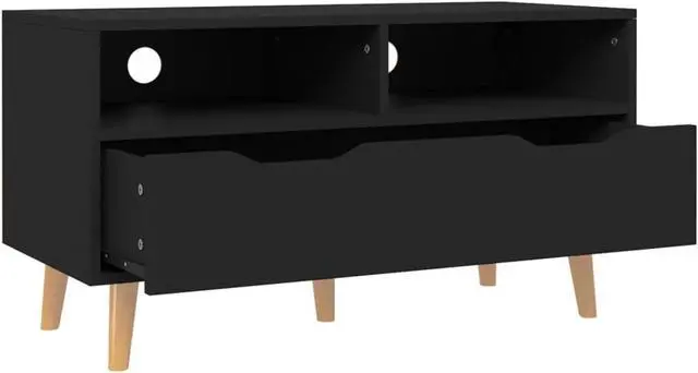 Alt view image 2 of 7 - vidaXL TV Cabinet Black 35.4"x15.7"x19.1" Engineered Wood