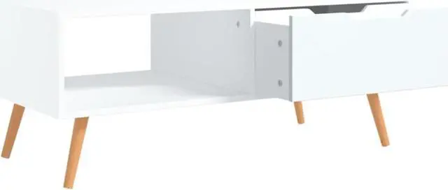 Alt view image 6 of 14 - vidaXL Coffee Table White 39.4"x19.5"x16.9" Engineered Wood