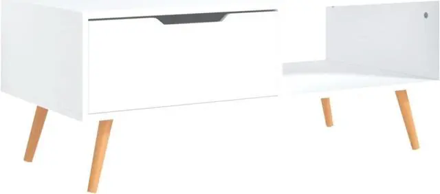 Alt view image 8 of 14 - vidaXL Coffee Table White 39.4"x19.5"x16.9" Engineered Wood