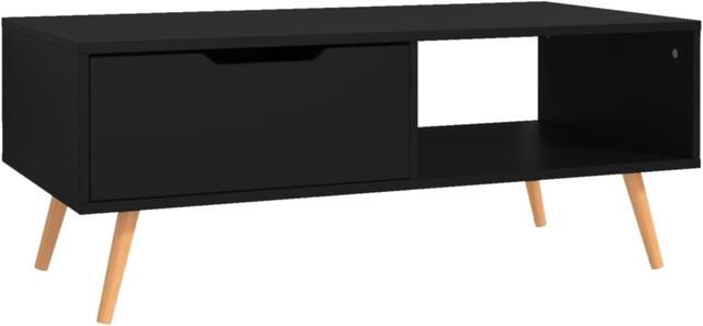 Alt view image 6 of 14 - vidaXL Coffee Table Black 39.4"x19.5"x16.9" Engineered Wood