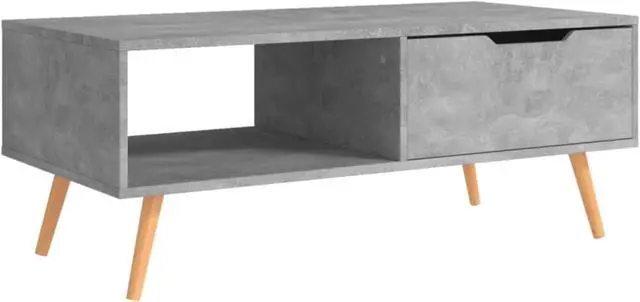 Alt view image 6 of 15 - vidaXL Coffee Table Concrete Gray 39.4"x19.5"x16.9" Engineered Wood
