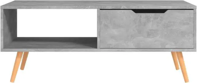 Alt view image 8 of 15 - vidaXL Coffee Table Concrete Gray 39.4"x19.5"x16.9" Engineered Wood