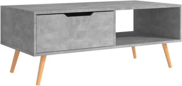 Alt view image 9 of 15 - vidaXL Coffee Table Concrete Gray 39.4"x19.5"x16.9" Engineered Wood
