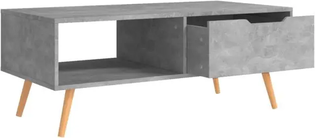 Alt view image 10 of 15 - vidaXL Coffee Table Concrete Gray 39.4"x19.5"x16.9" Engineered Wood