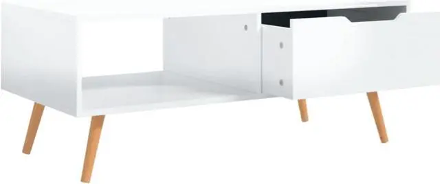 Alt view image 9 of 15 - vidaXL Coffee Table High Gloss White 39.4"x19.5"x16.9" Engineered Wood