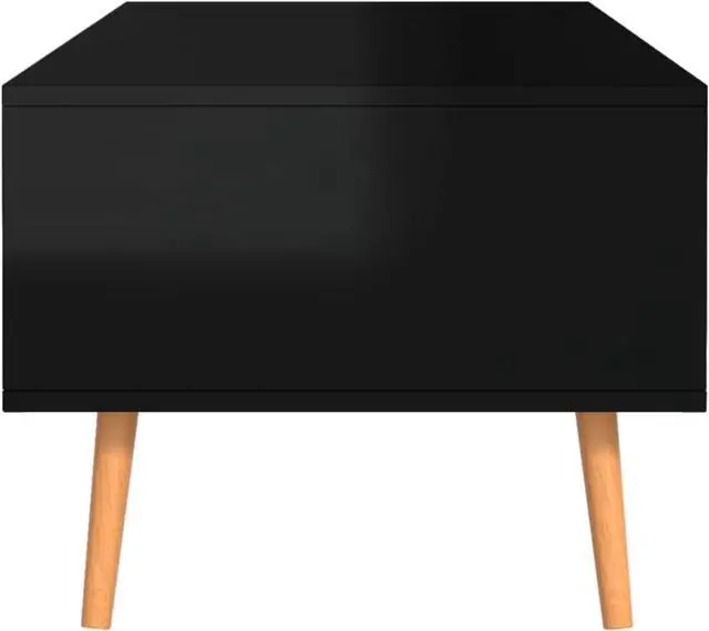Alt view image 7 of 12 - vidaXL Coffee Table High Gloss Black 39.4"x19.5"x16.9" Engineered Wood