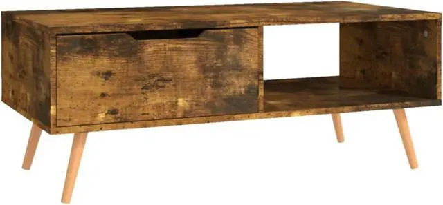 Alt view image 6 of 13 - vidaXL Coffee Table Smoked Oak 39.4"x19.5"x16.9" Engineered Wood