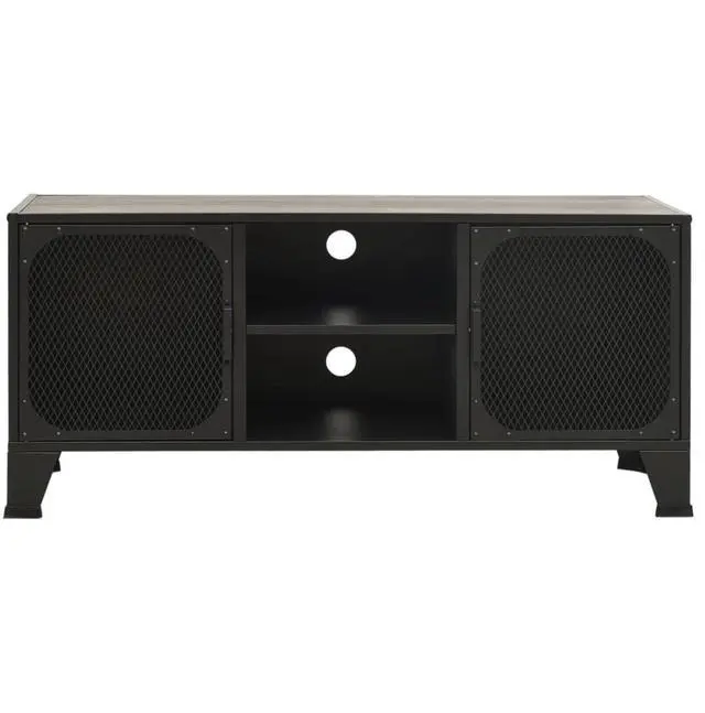 Alt view image 11 of 18 - vidaXL TV Stand TV Console Sideboard Media Unit Cupboard Gray Metal and MDF