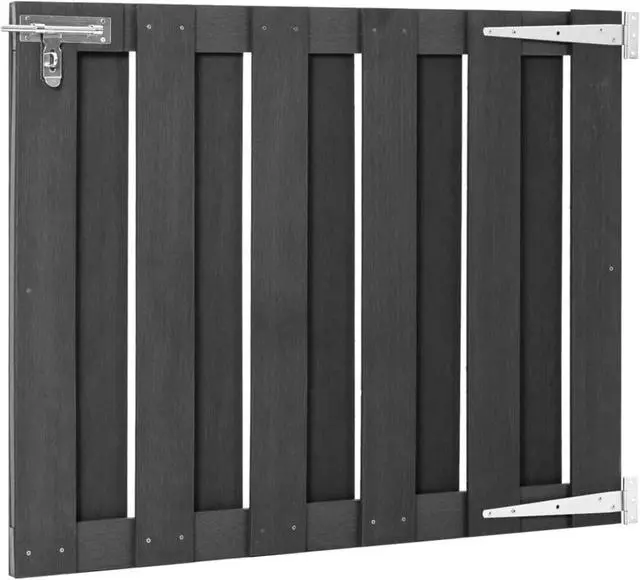 Alt view image 3 of 12 - vidaXL Garden Gate WPC 39.4"x31.5" Gray