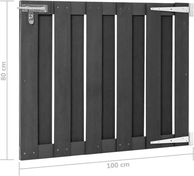 Alt view image 6 of 12 - vidaXL Garden Gate WPC 39.4"x31.5" Gray