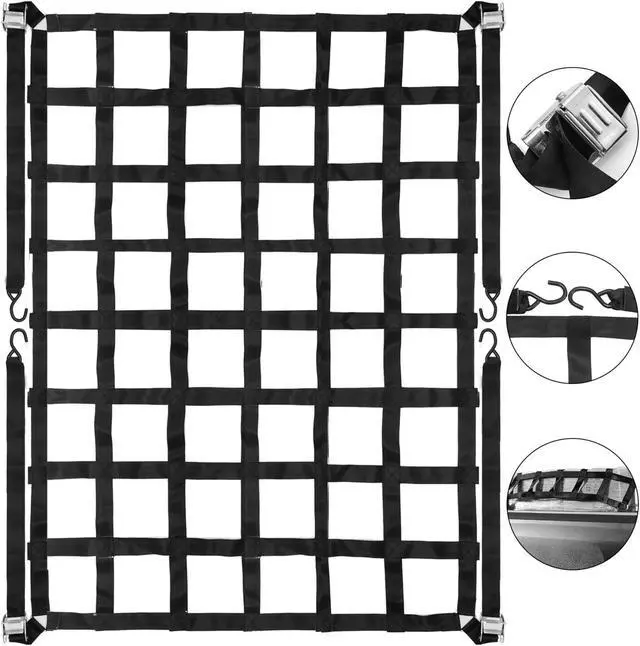 Main image of VEVOR Truck Bed Cargo Net 3.5x4.1ft Truck Cargo Net Zinc Plate 4 S-hook Straps Hot