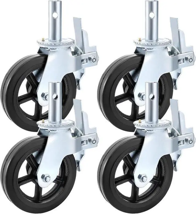 Alt view image 8 of 10 - VEVOR BestEquip 4 Pack Scaffolding Caster Wheels 8 x 2 Inch with Dual Locking Rubber Swivel Caster 360 Degrees Heavy Duty Casters 1100LBS Capacity per Wheel