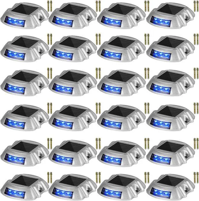 Main image of VEVOR Driveway Lights, Solar Driveway Lights 24-pack Solar Dock Lights W/ Switch, Blue