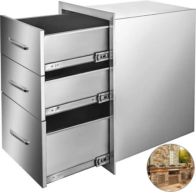 Alt view image 2 of 12 - VEVOR Usa Bbq Island / Outdoor Kitchen 18"x23" Stainless Steel Narrow Trash Drawer