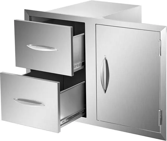 Alt view image 2 of 12 - VEVOR Door Drawer Combo With Towel Rack 33 X 22 Modern Frame Walled Doors Bbq Island