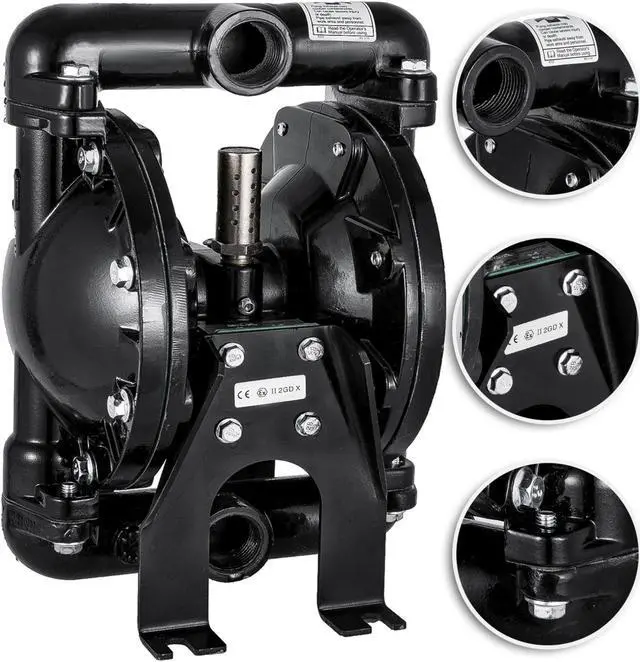 Main image of VEVOR Air-operated Double Diaphragm Pump 1" Inlet Outlet Petroleum Fluids 35gpm 120psi