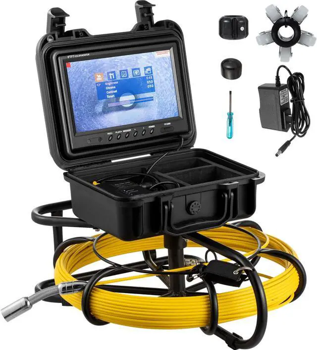 Alt view image 2 of 9 - VEVOR 150ft Pipe Inspection Camera HD 1200 TVL Drain Sewer Camera 9 in. LCD Monitor