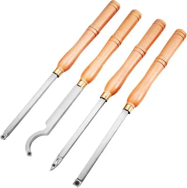 Main image of VEVOR Wood Hollowing Turning Tools 4pcs Lathe Cutting Carbide Diferent Type Woodwork